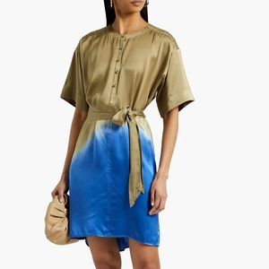 NEW ATM Anthony Thomas Melillo Tie-dyed Silk Satin Crepe Mini Dress / Large